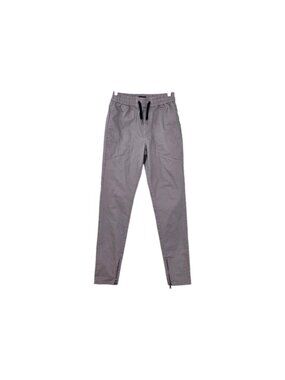 ZANEROBE Dynamo Mens 29 Tan Khaki Woven Chino Pants Elastic Waist Ankle Zip Edgy